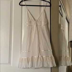 Lowcut Strapey White Dress